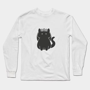 Virgo Cat Zodiac Sign (Black and White) Long Sleeve T-Shirt